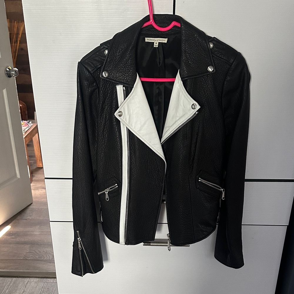 Rebecca Minkoff Black and White Leather Jacket